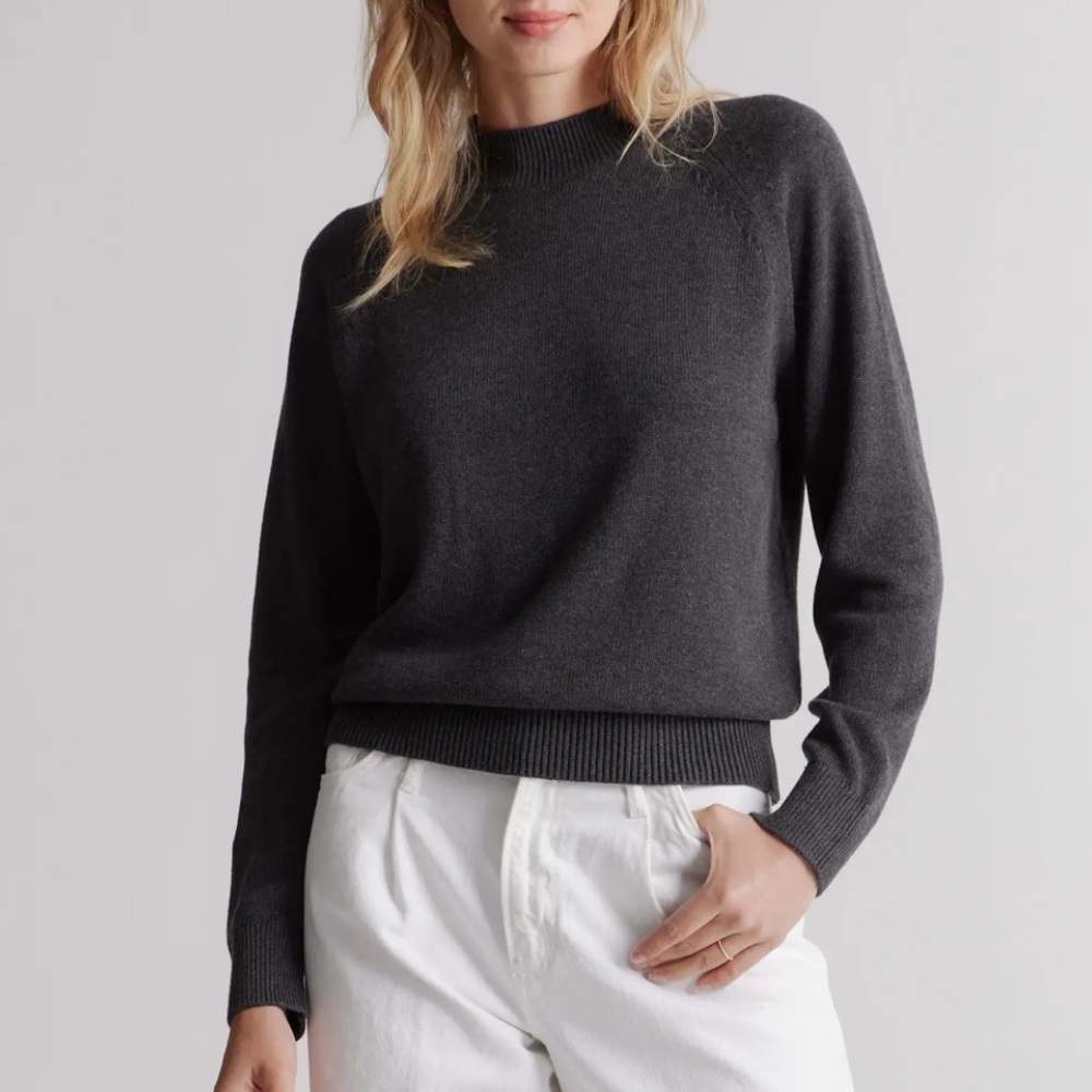 Quince Charcoal Crewneck Sweater